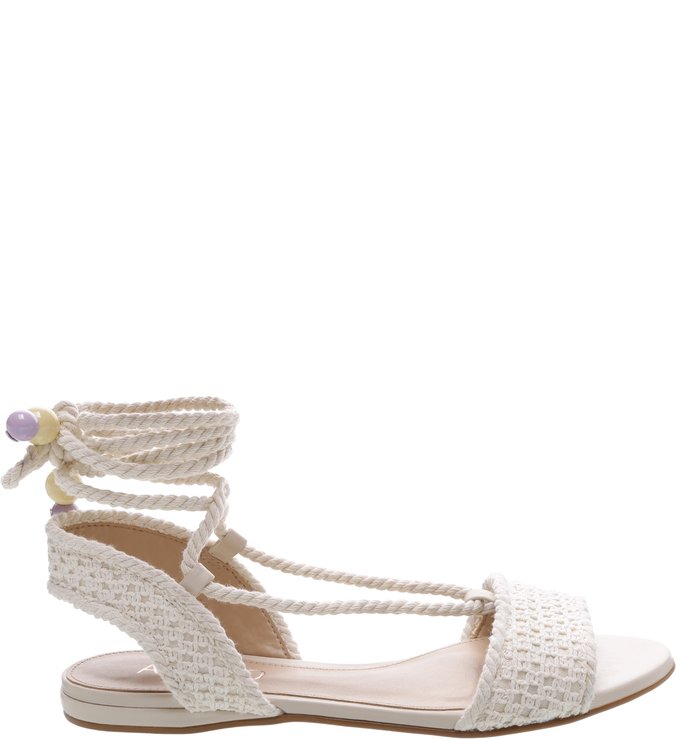 Sandália Crochê Natural Off White
