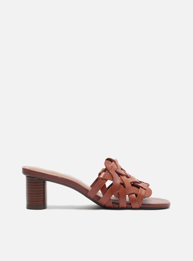 Sandália Marrom Salto Bloco