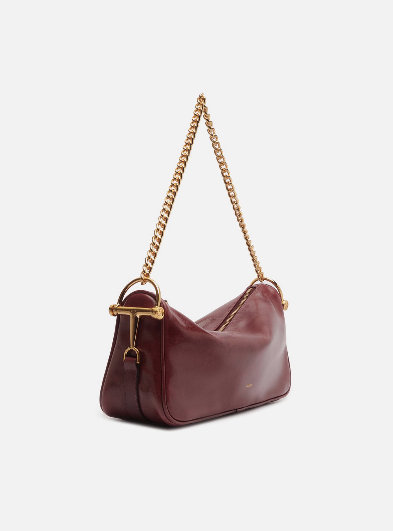 Bolsa Shoulder Bordô Couro Média Corrente — foto 5