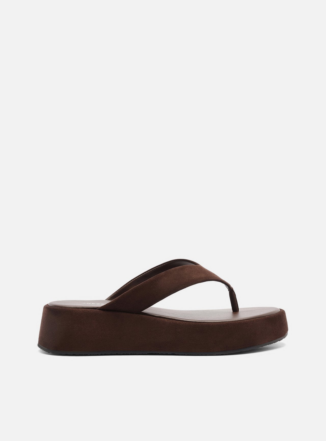 Sandália Marrom Acamurçada Flatform Flip Flop TIG — foto 1
