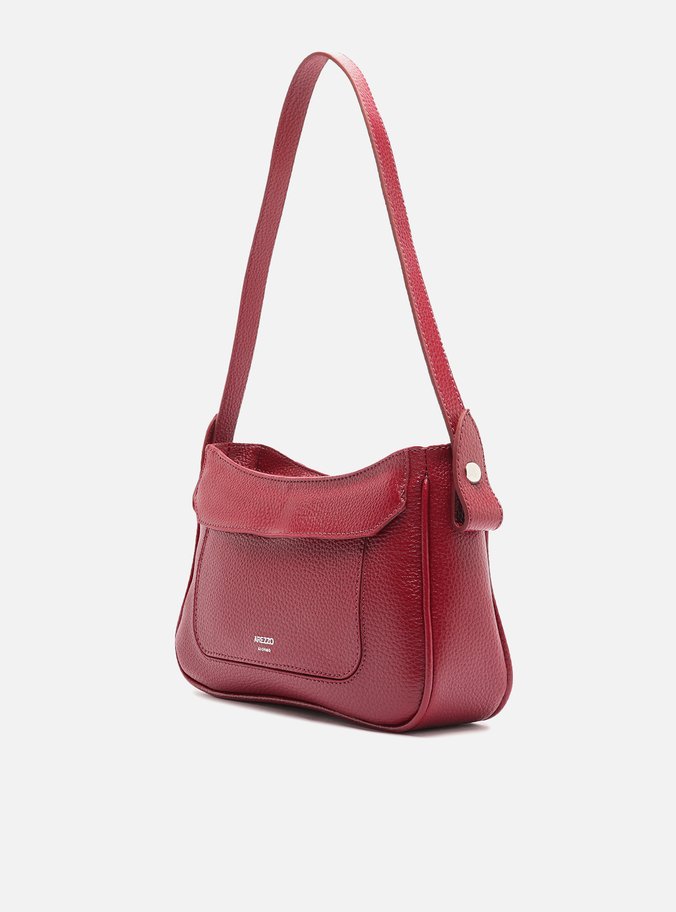 Bolsa Shoulder Bordô Média Detalhe Camurça