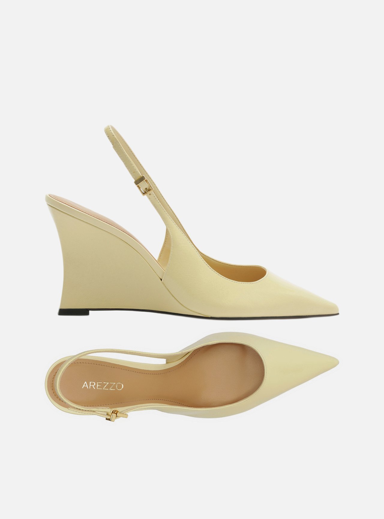 Scarpin Amarelo Couro Anabela Slingback — foto 5