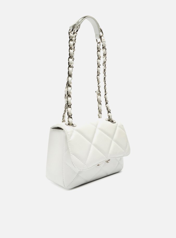 Bolsa Tiracolo Branca Couro Mizz Pequena