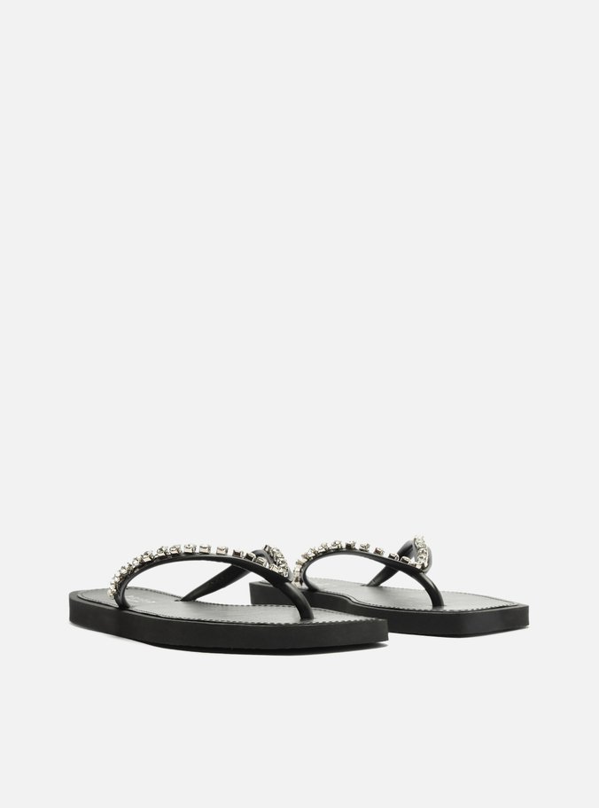 Chinelo de Dedo Preto Pedrarias Square Brizza