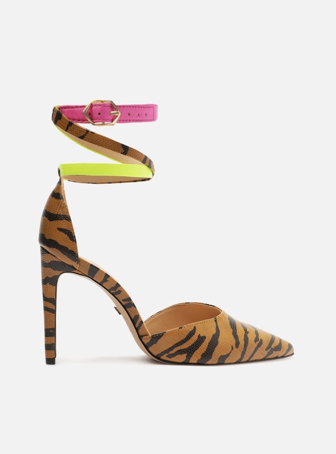 Scarpin Animal Print Salto Fino Tira Superior Emily