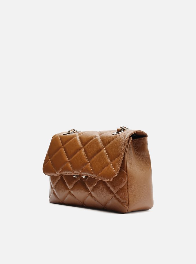 Bolsa Tiracolo Marrom Couro Mizz Média