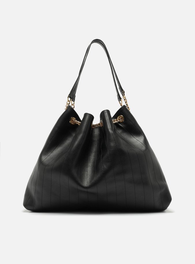 Bolsa Hobo Preta Couro Grande Matelassê
