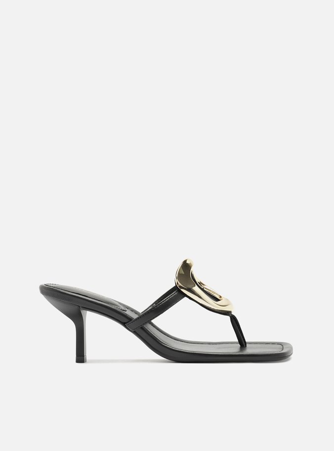 Tamanco Preto Salto Kitten Metal Orgânico