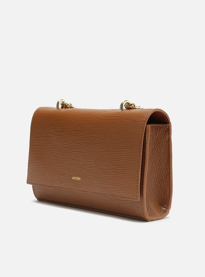 Bolsa Tiracolo Marrom Couro Abraccio Pequena