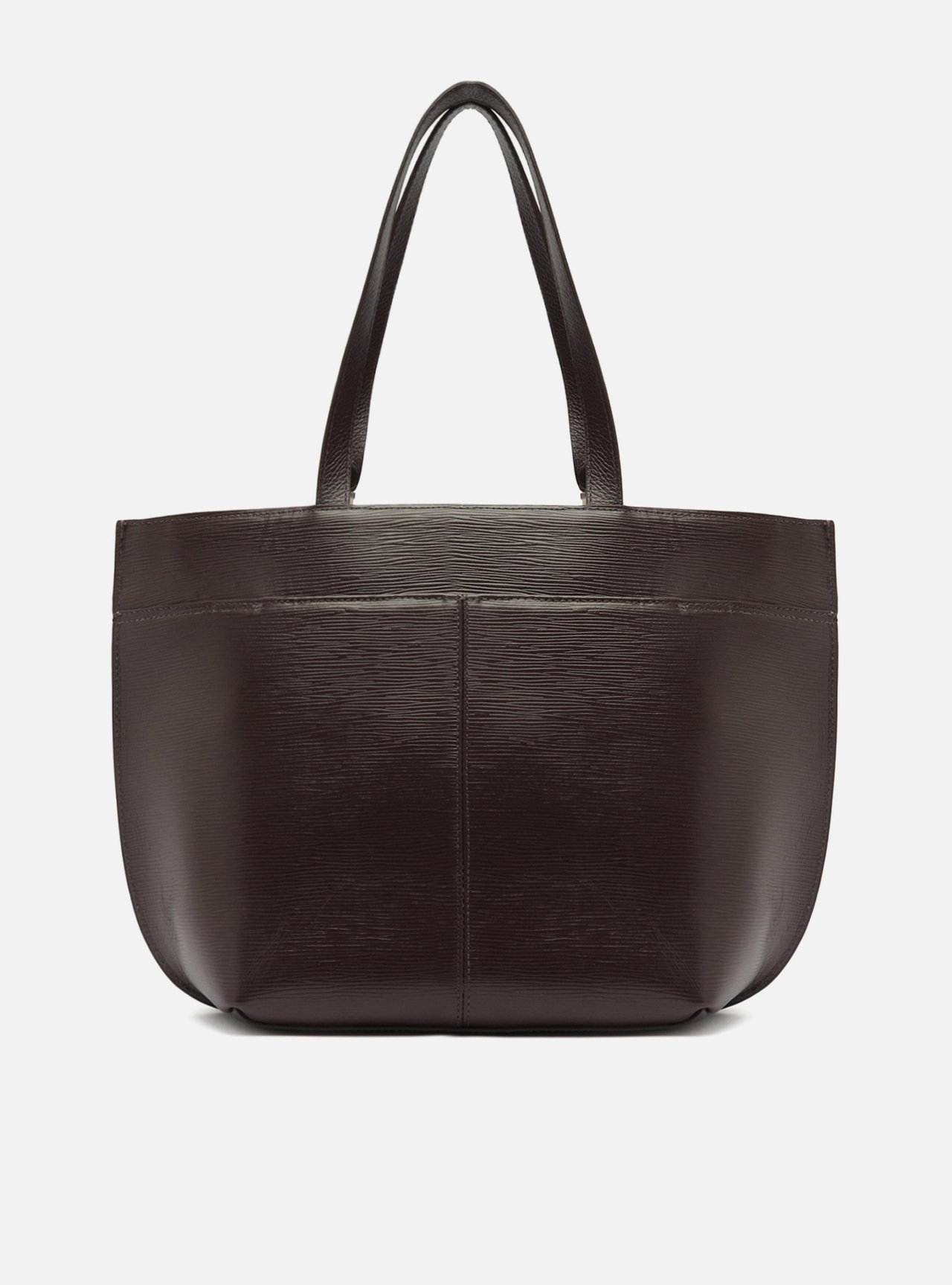 Bolsa Shopping Marrom Escura Couro Abraccio Grande — foto 3