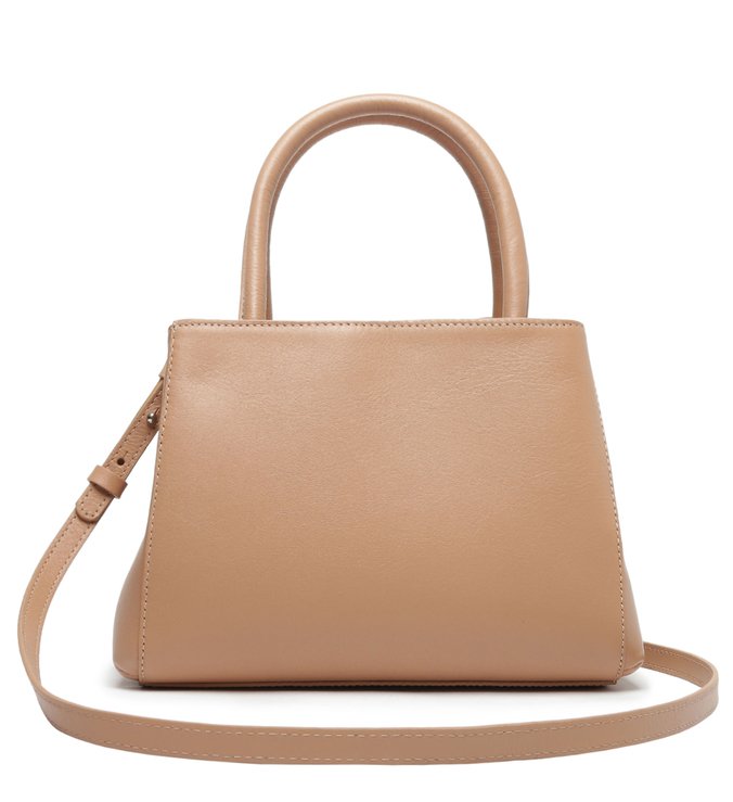 Bolsa Tiracolo Nude Couro Estruturada Ambar