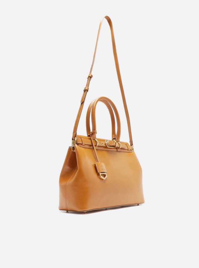 Bolsa Tote Caramelo Couro Grande Bag Charm Victória