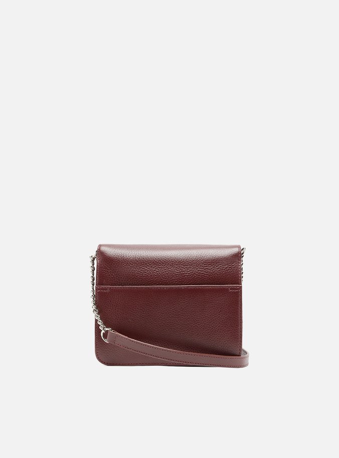 Bolsa Tiracolo Vermelha Couro Pequena Quadrada