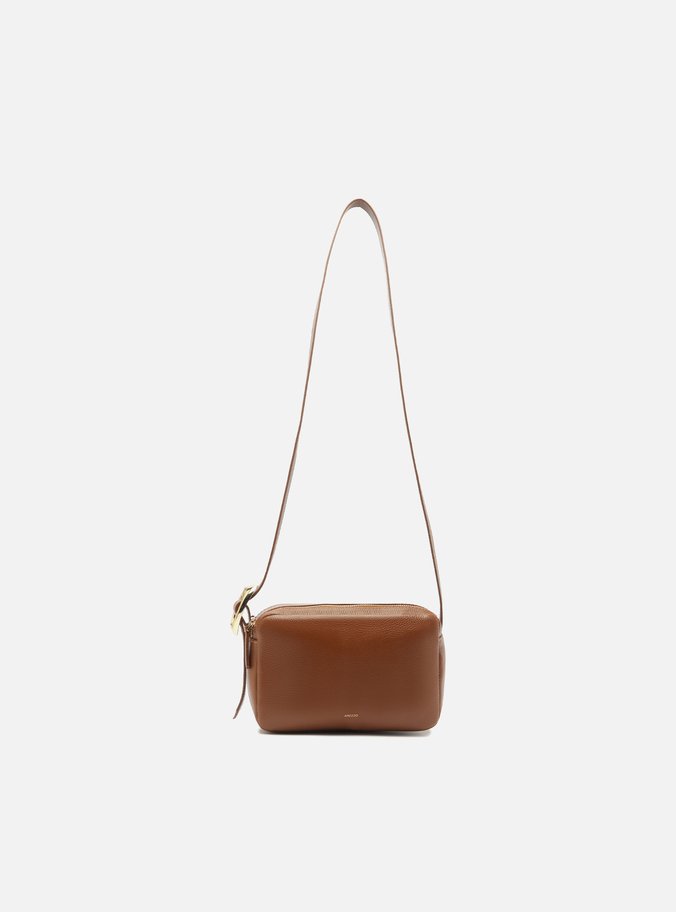 Bolsa Tiracolo Marrom Couro Pequena Básica