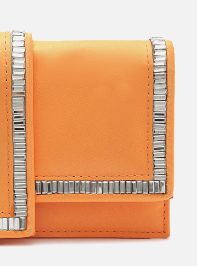 Bolsa Tiracolo Laranja Cetim Pequena