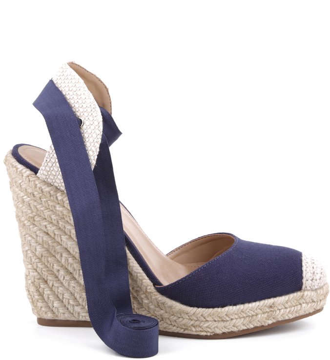 Espadrillle Lace Up Lona Navy