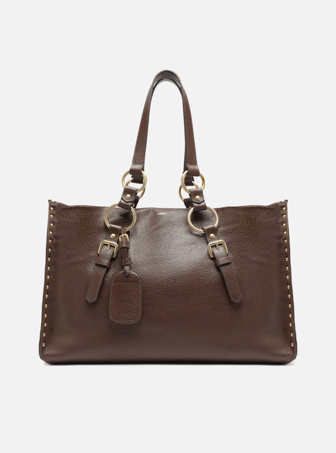 Bolsa Shopping Marrom Couro Cora Grande