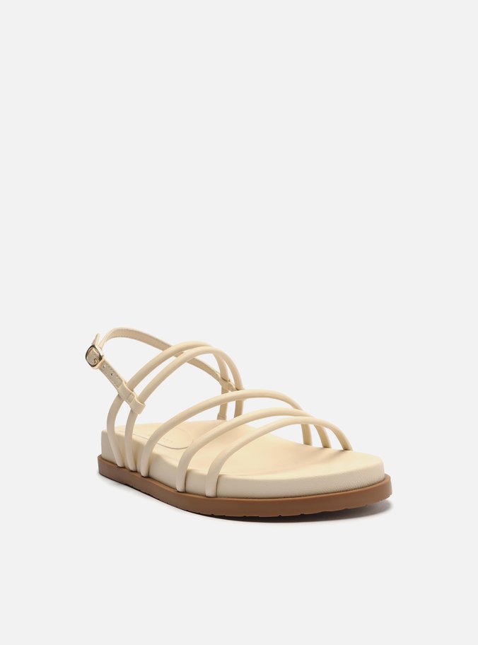 Sandália Rasteira Off-White Tiras Fivela