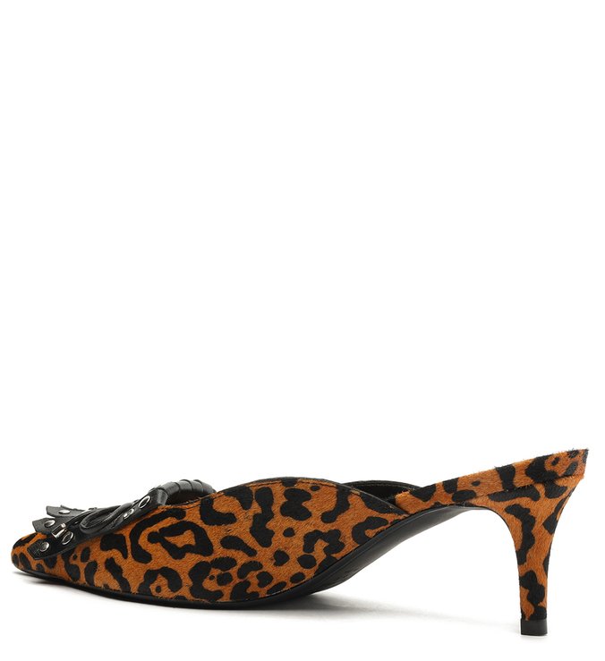 Mule Animal Print Pelo Salto Fino Tereza