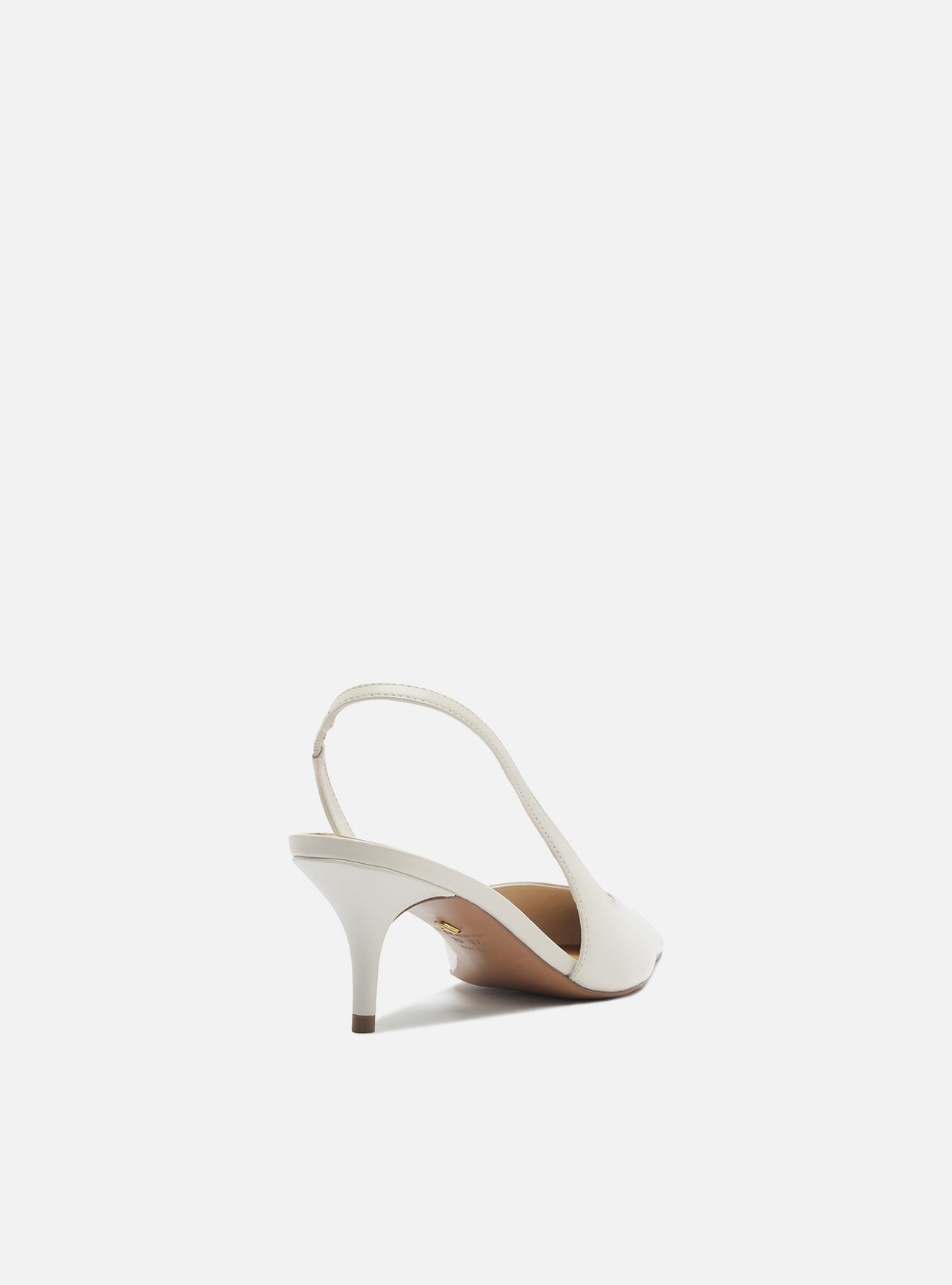 Scarpin Branca Couro Salto Fino Slingback — foto 3