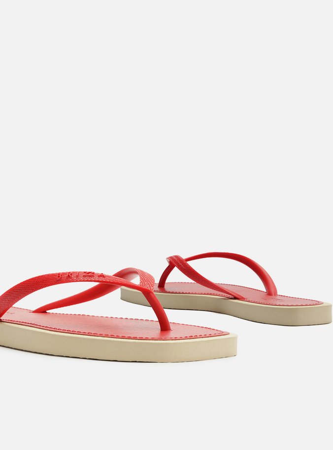 Chinelo Vermelho Bico Quadrado Brizza