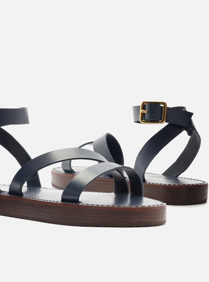 Sandália Azul Salto Flatform