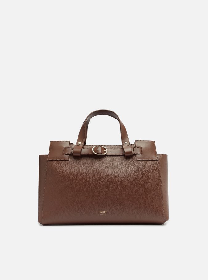 Bolsa Tote Marrom Média Tira Afivelada