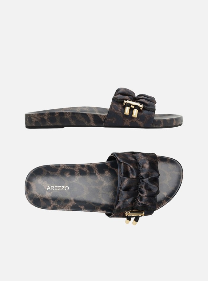 Sandália Rasteira Animal Print 