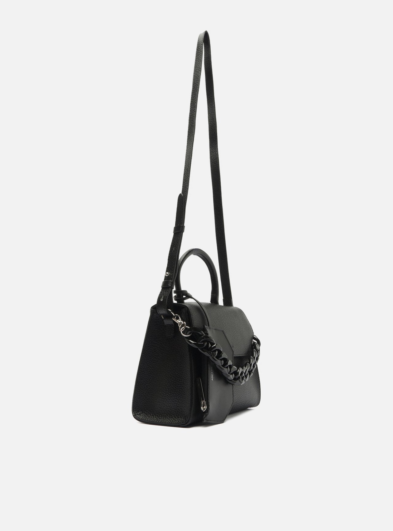 Bolsa Tote Preta Média Alça Corrente — foto 5