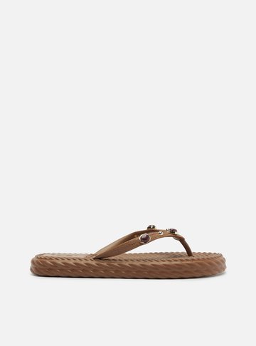 Arezzo — Chinelo Marrom Marrocos Pedras Flip Flop