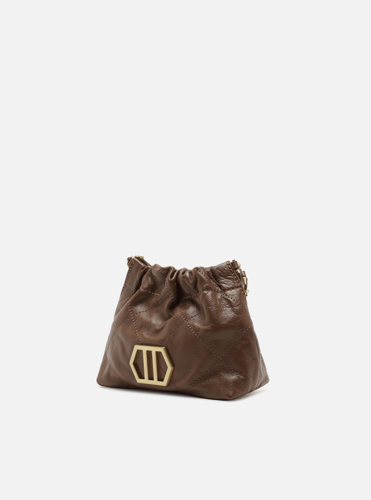 Bolsa Tiracolo Marrom Couro Pequena — foto 2