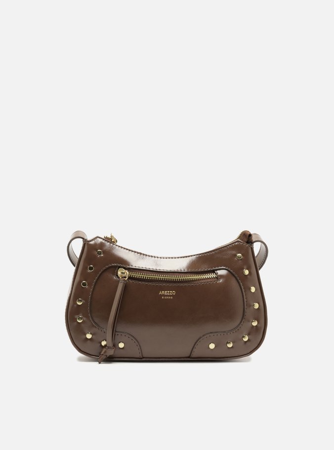 Bolsa Tiracolo Marrom Média Rebites