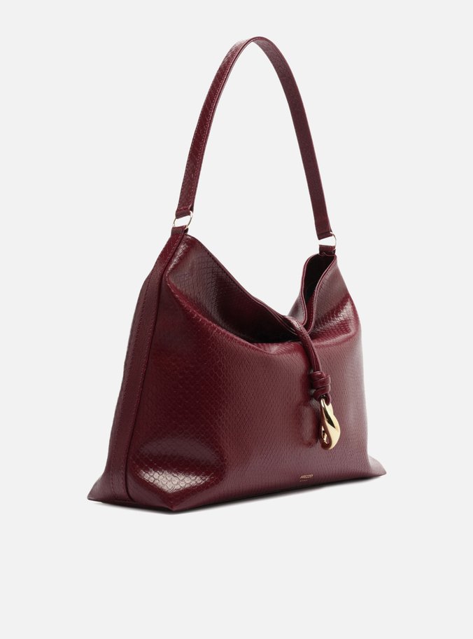 Bolsa Tiracolo Envernizada Bordô Grande