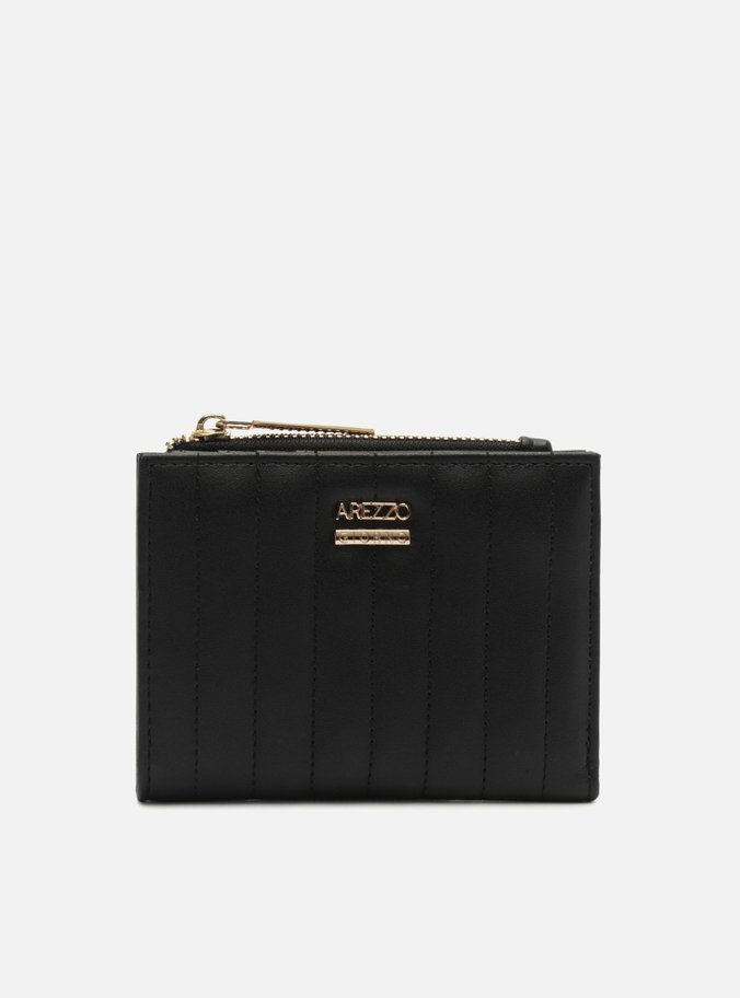 Carteira Preta Matelassê Média Zíper