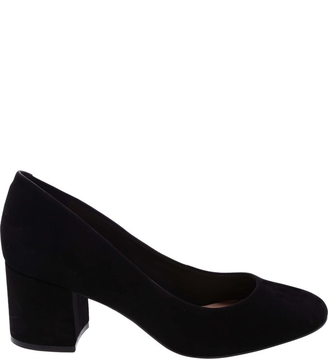 Scarpin Nobuck Salto Médio Preto