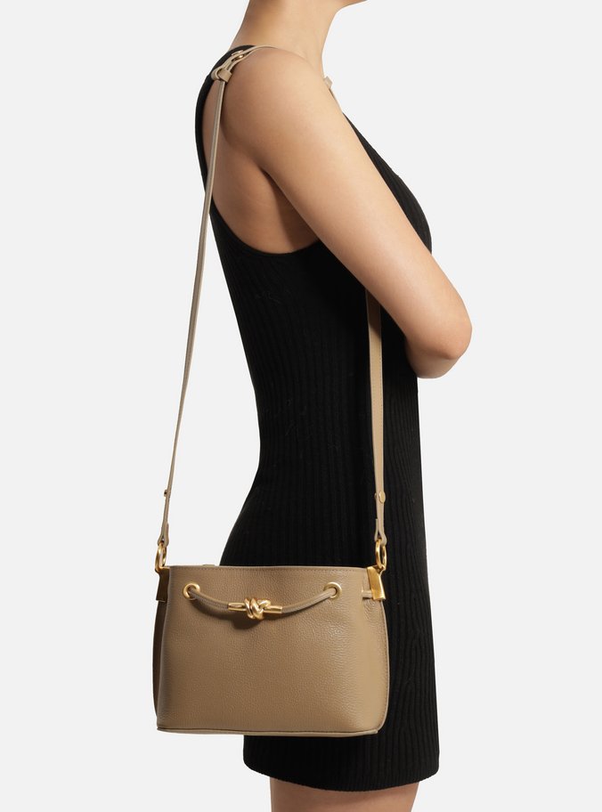 Bolsa Tiracolo Cinza Couro Helena Pequena