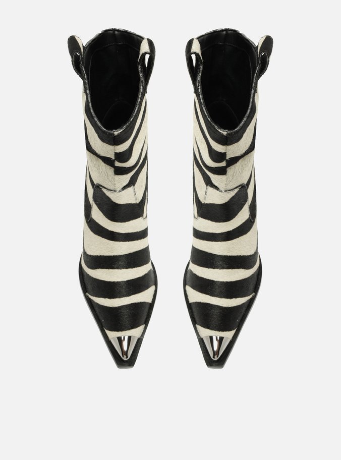 Bota Animal Print Cano Curto Salto Metal