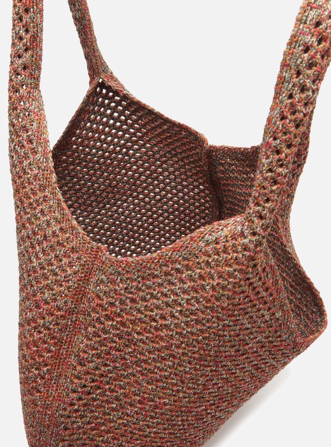Bolsa Shopping Mescla Crochê Paulina Grande Bege