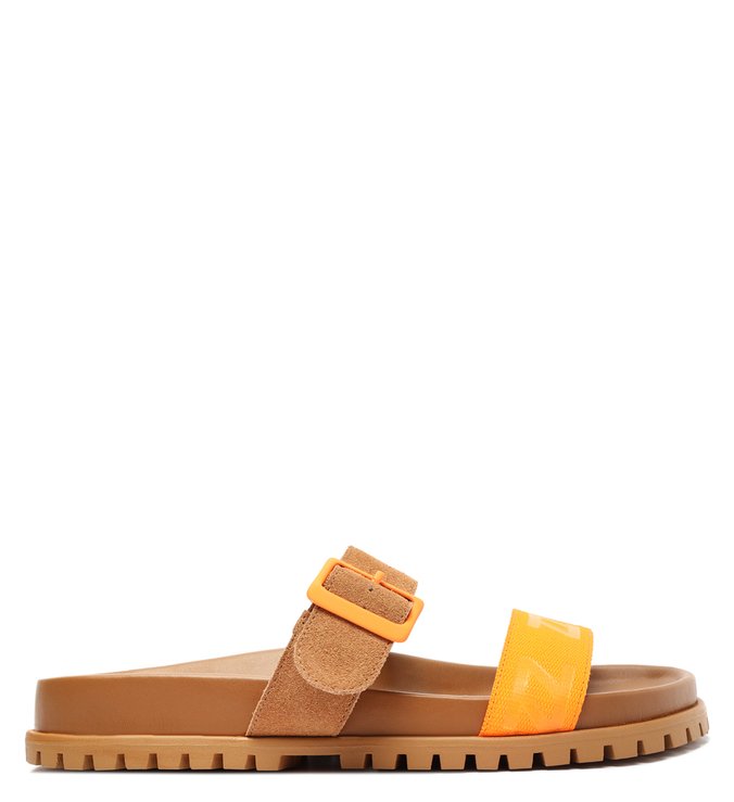Rasteira Marrom Flatform Tratorada