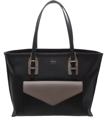 Bolsa Shopping Bicolor Preta
