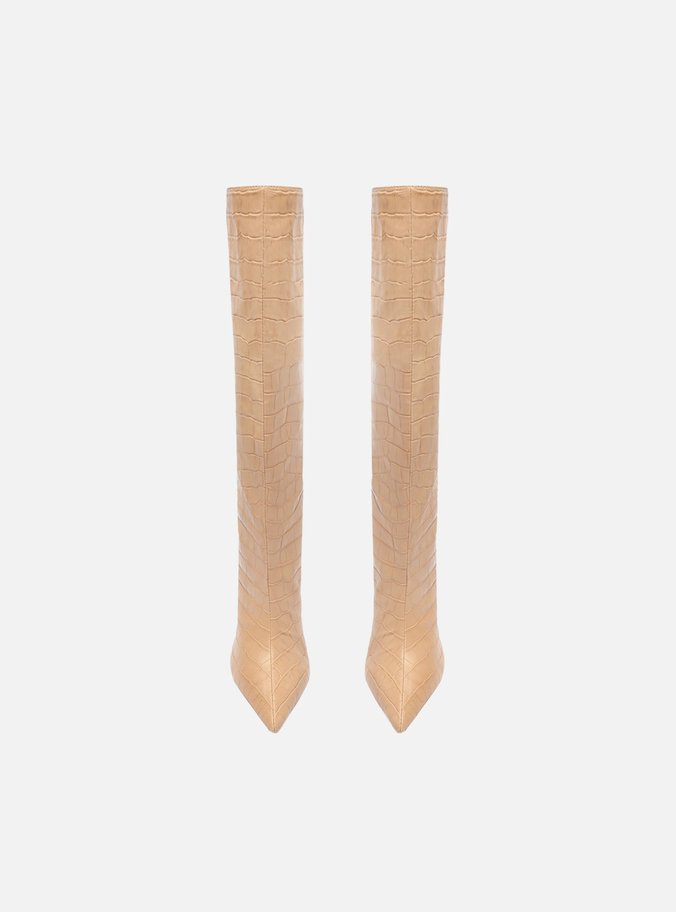 Bota Nude Croco Cano Alto Miranda 