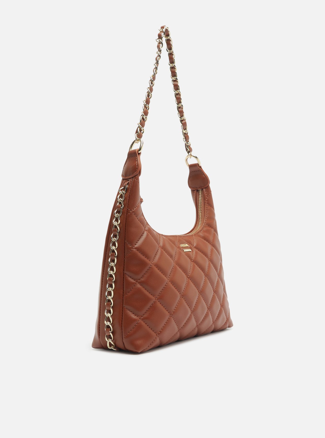 Bolsa Shoulder Marrom Matelassê Média Corrente — foto 5
