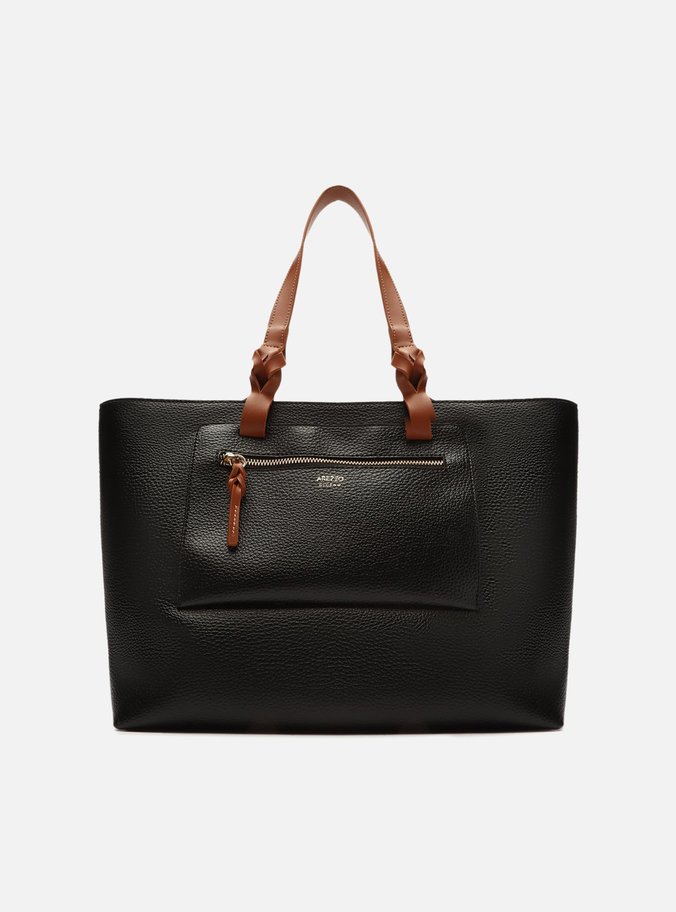 Bolsa Shopping Preta Babi Grande Marrom