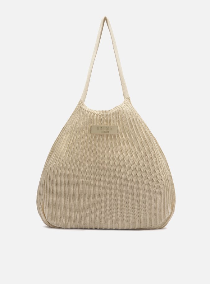 Bolsa Shopping Crochê Off-White Grande Brizza