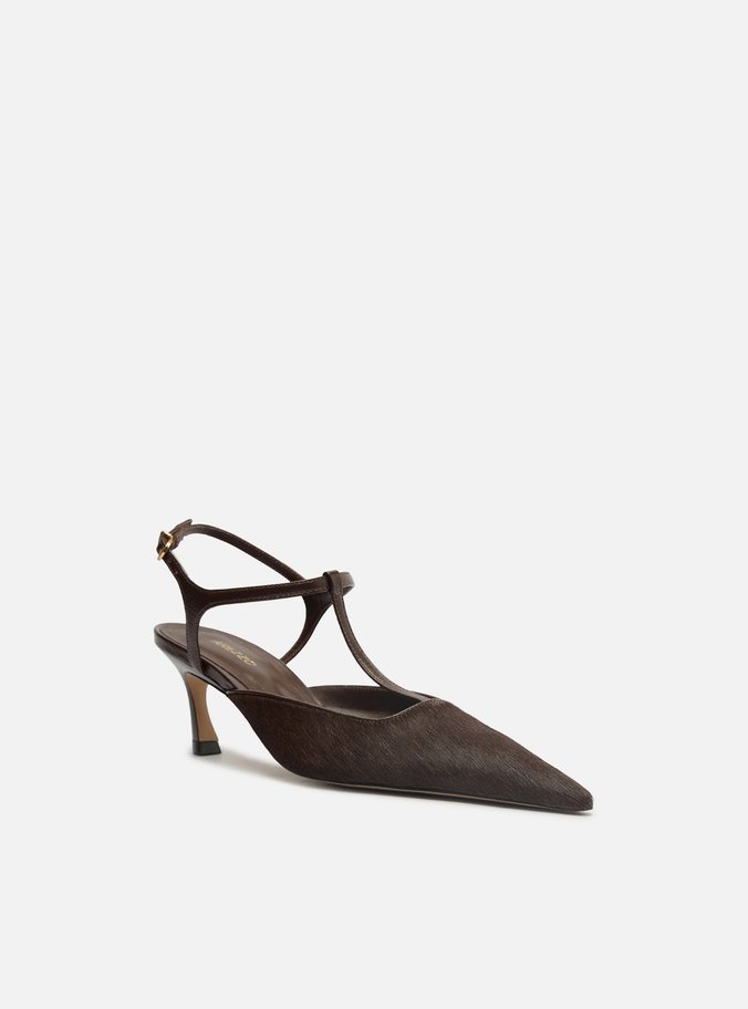 Scarpin Marrom Pelo Salto Kitten Aberto Telma