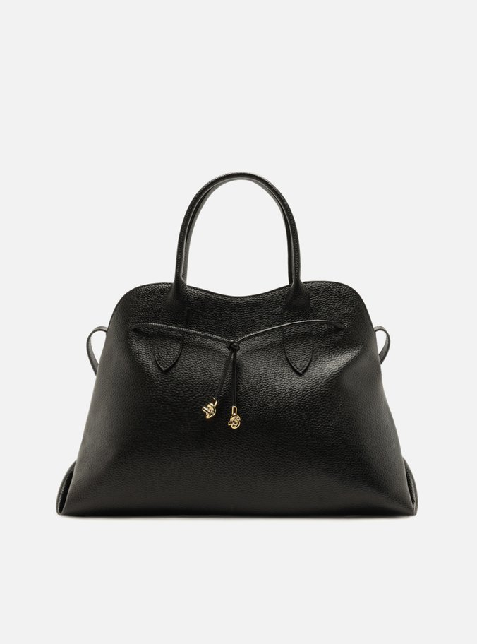 Bolsa Tote Preta Grande Metais