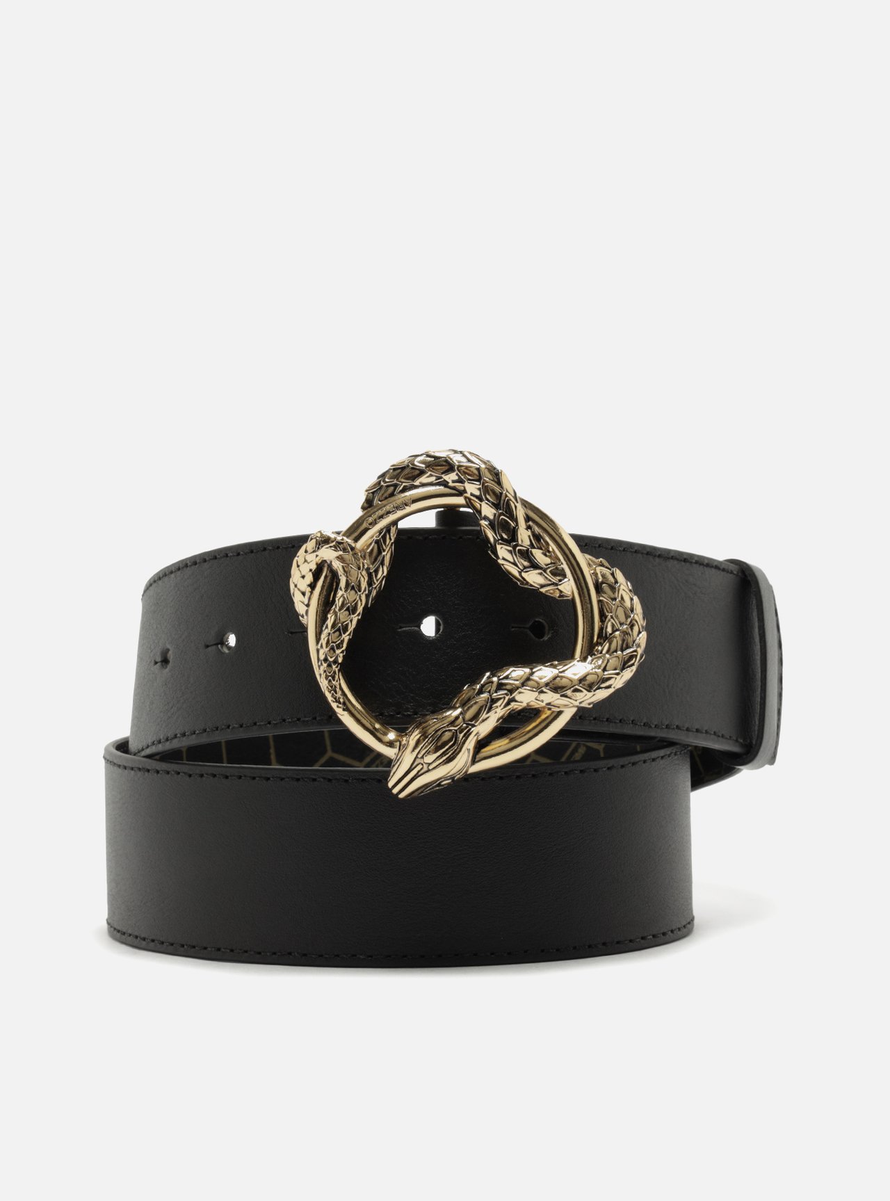 Cinto Preto Couro Médio Snake — foto 3