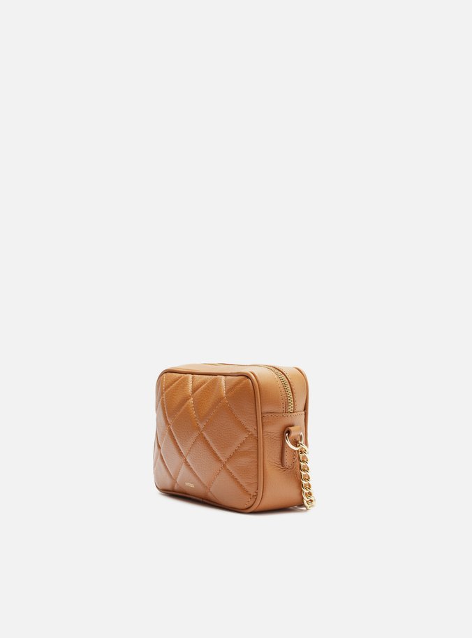 Bolsa Tiracolo Marrom Couro Matelassê Pequena