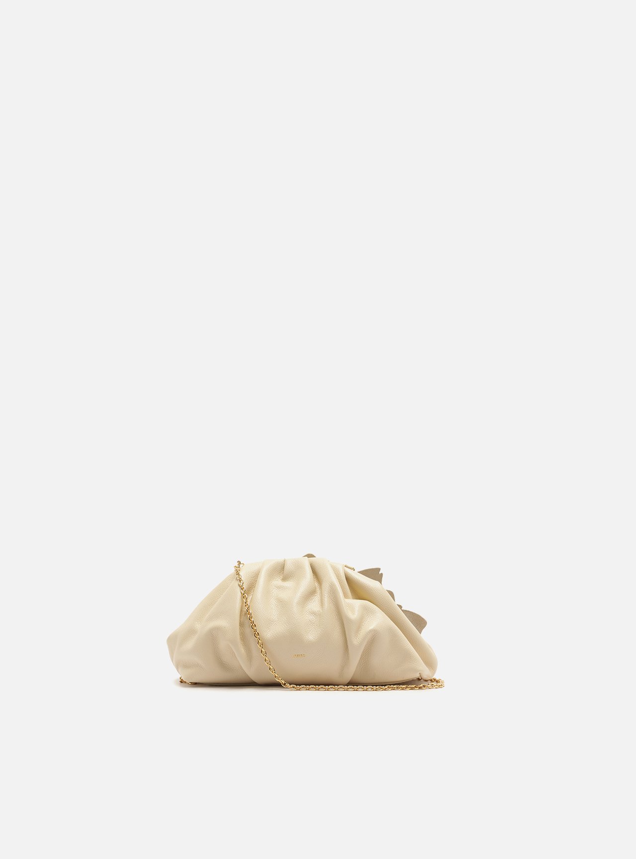 Bolsa Clutch Off-White Couro Pequena Flor Corrente — foto 3