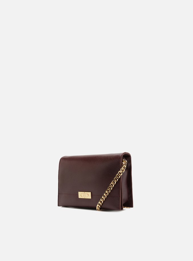 Bolsa Tiracolo Vermelha Couro Pequena Metais